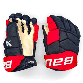 Bauer Supreme Mach - Gants de hockey NHL Pro Stock - Sebastian Aho (noir/rouge)
